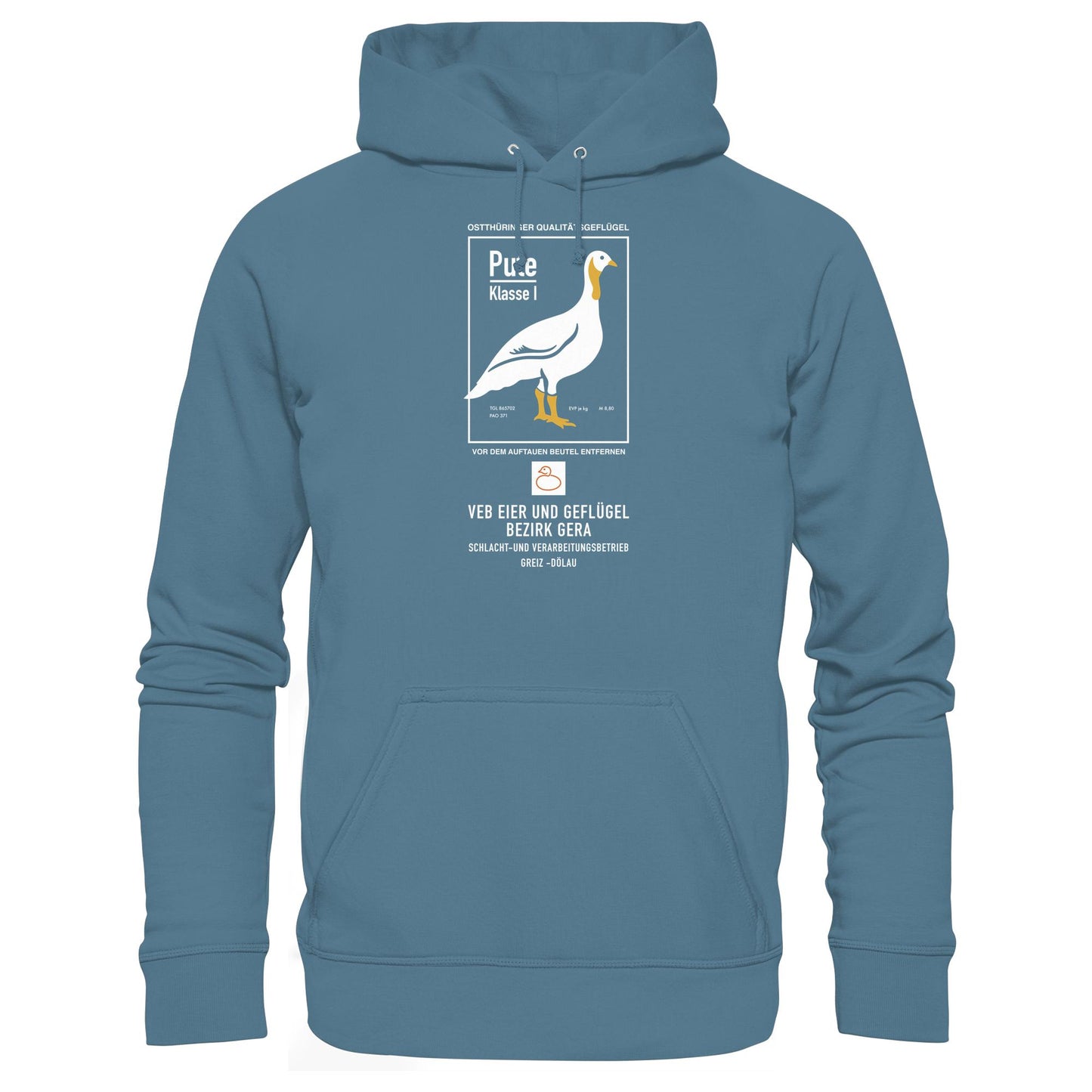 DDR Ostalgie Kapuze / Hoodie Unisex • PUTE KLASSE 1 - VEB EIER UND GEFLÜGEL GERA