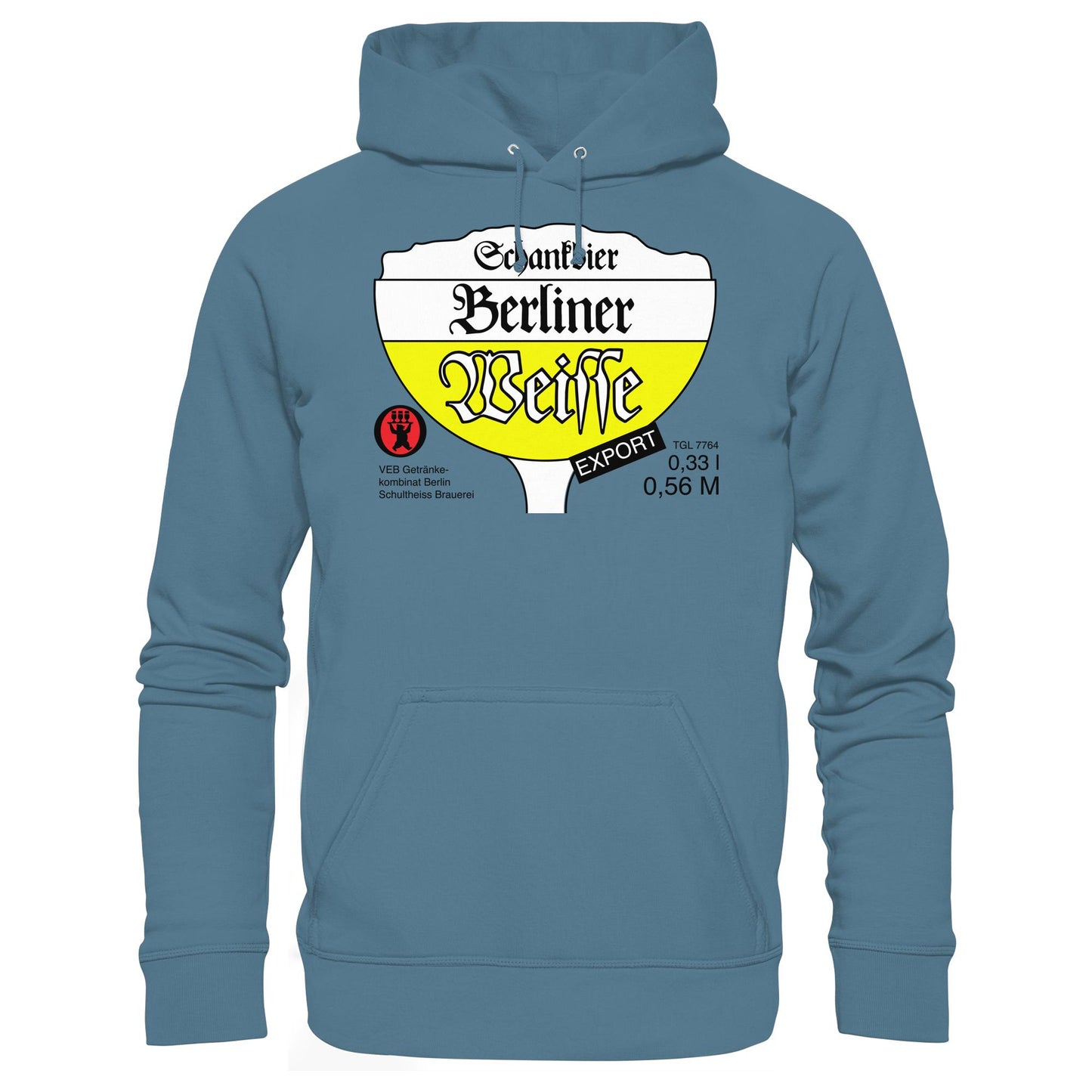 DDR Ostalgie Kapuze / Hoodie Unisex • BERLINER WEISSE - VEB GETRÄNKEKOMBINAT BERLIN