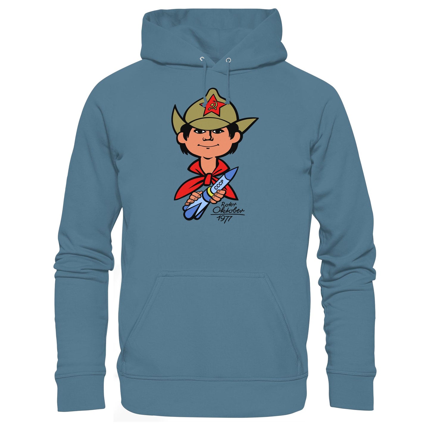 DDR Ostalgie Kapuze / Hoodie Unisex • ROTER OKTOBER 1917 (ORIGINAL NICKI-MOTIV)