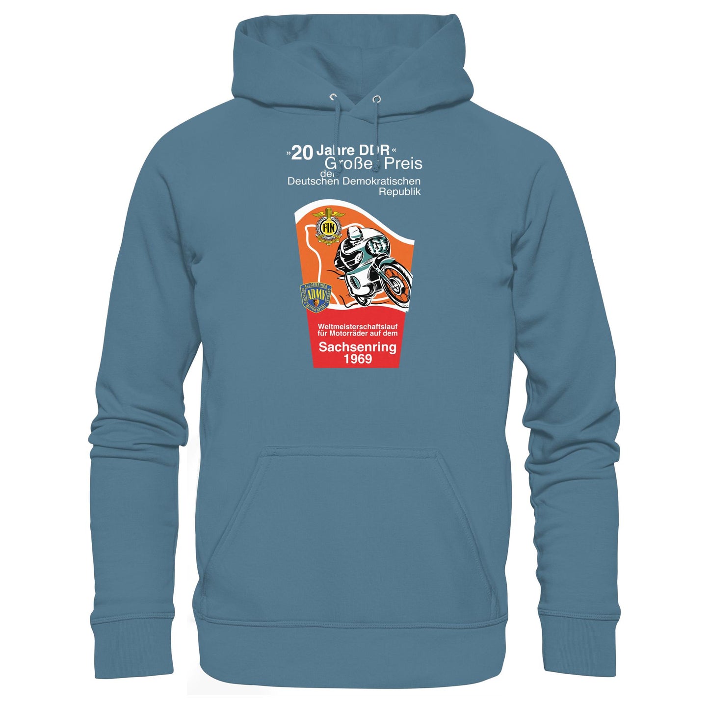 DDR Ostalgie Kapuze / Hoodie Unisex • SACHSENRING 1969, WELTMEISTERSCHAFTSLAUF