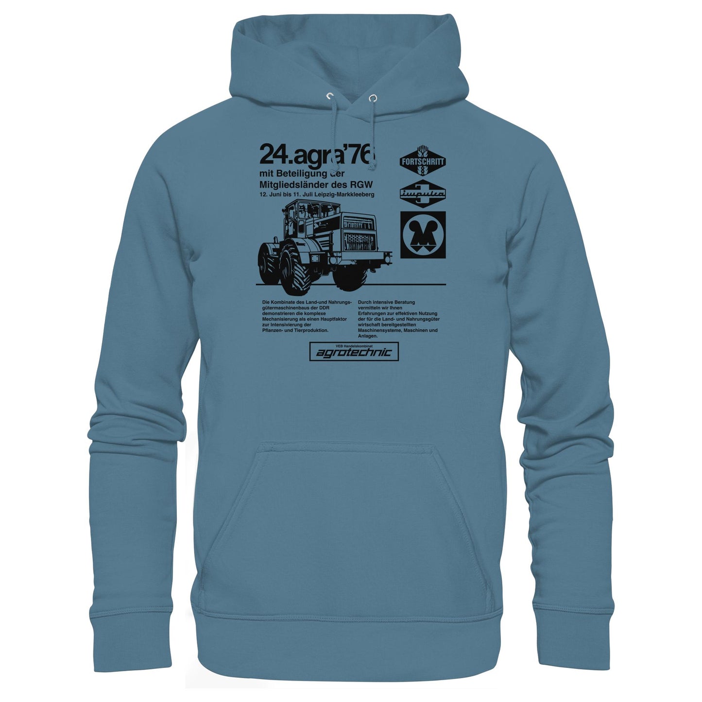 DDR Ostalgie Kapuze / Hoodie Unisex • AGRA 1976, LEIPZIG-MARKKLEEBERG