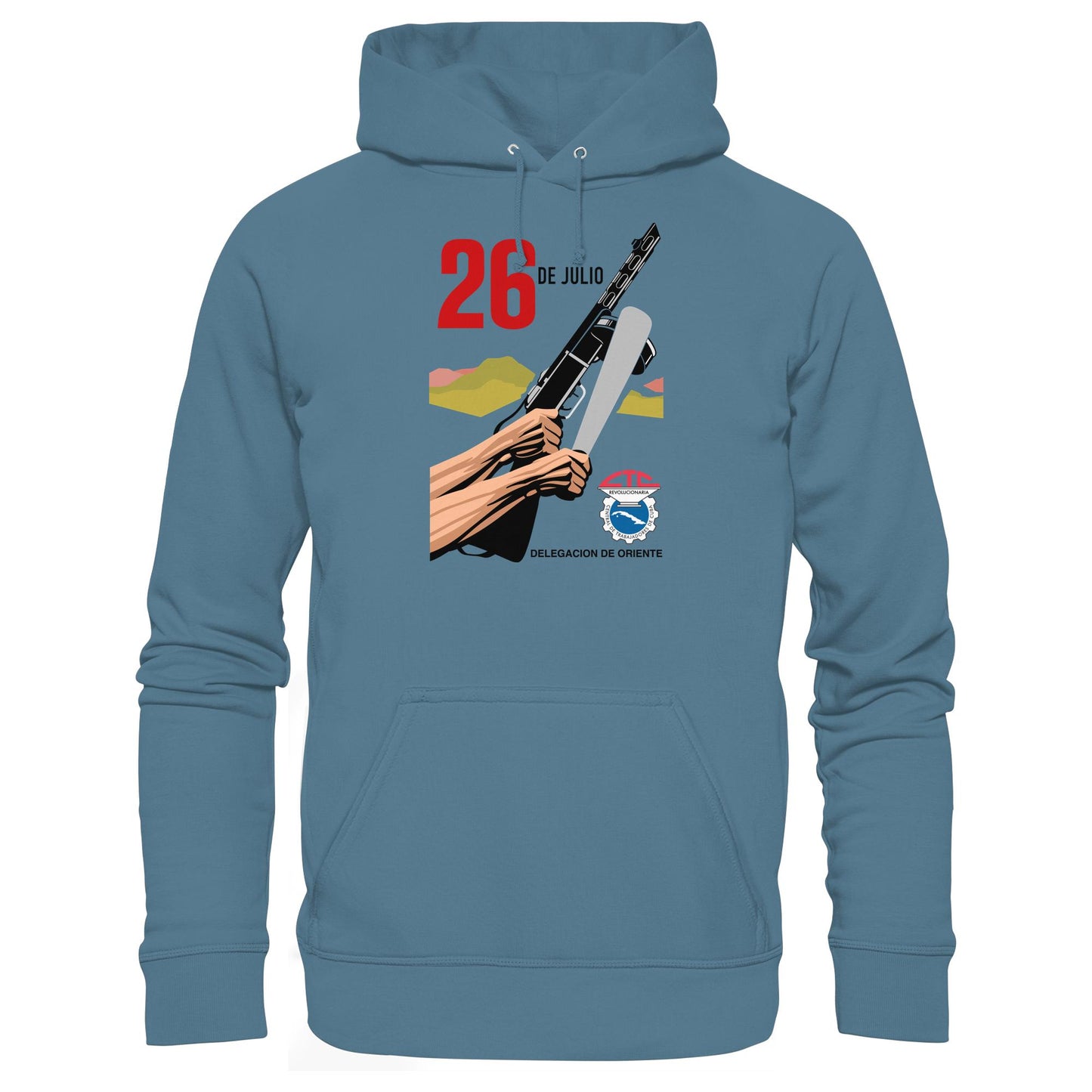 DDR Ostalgie Kapuze / Hoodie Unisex • BEWEGUNG DES 26. JULI, KUBA (ORIGINAL POSTER)