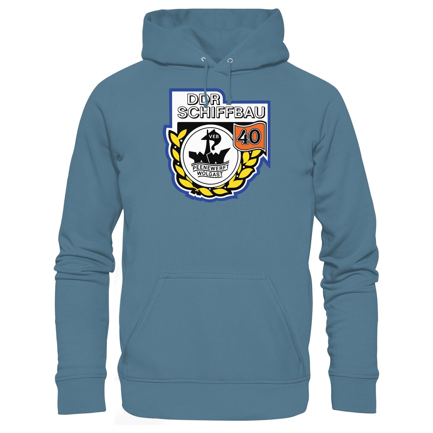 DDR Ostalgie Kapuze / Hoodie Unisex • VEB PEENEWERFT WOLGAST, DDR SCHIFFBAU