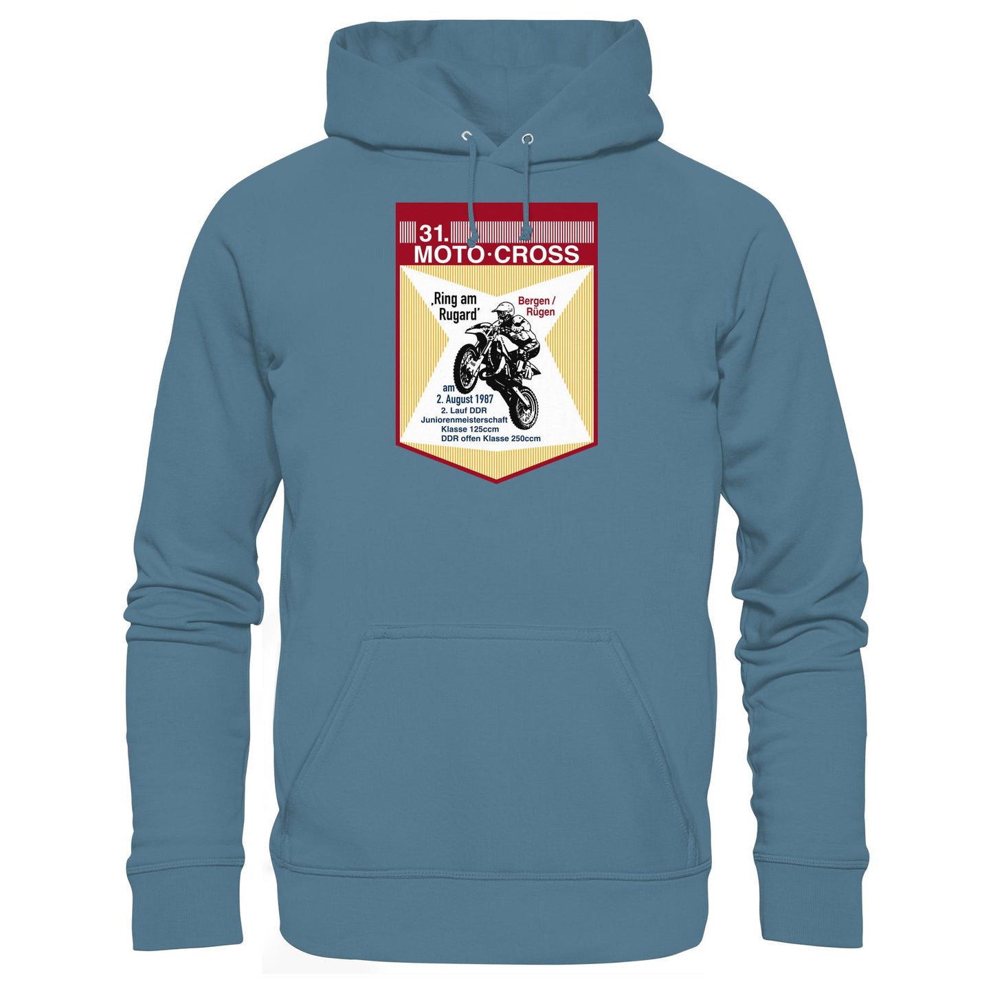 DDR Ostalgie Kapuze / Hoodie Unisex • 31. MOTO-CROSS DDR-MEISTERSCHAFT - 1987 BERGEN RÜGEN