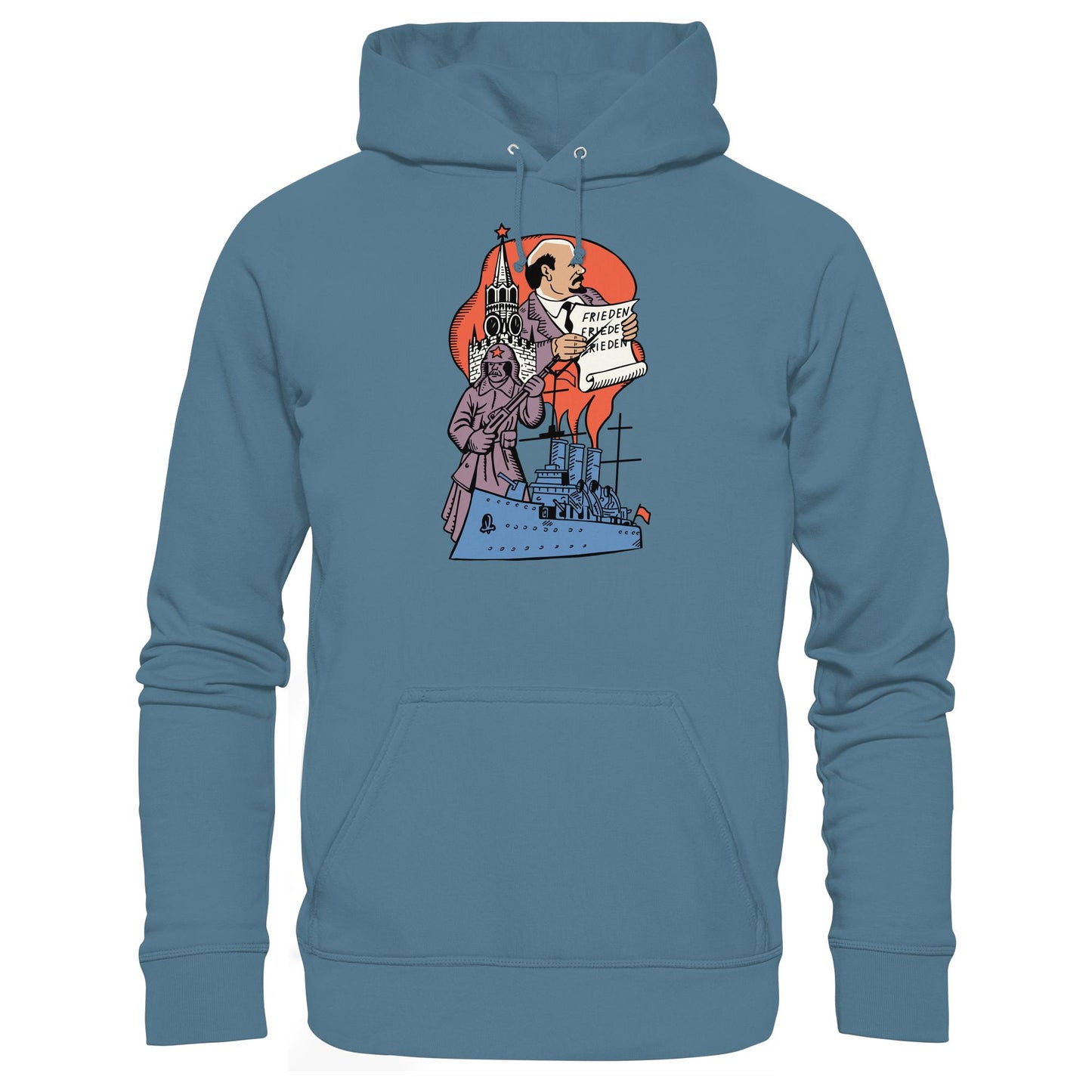 DDR Ostalgie Kapuze / Hoodie Unisex • JAHRESTAG OKTOBERREVOLUTION 1917 (ORIGINAL POSTSTEMPEL)