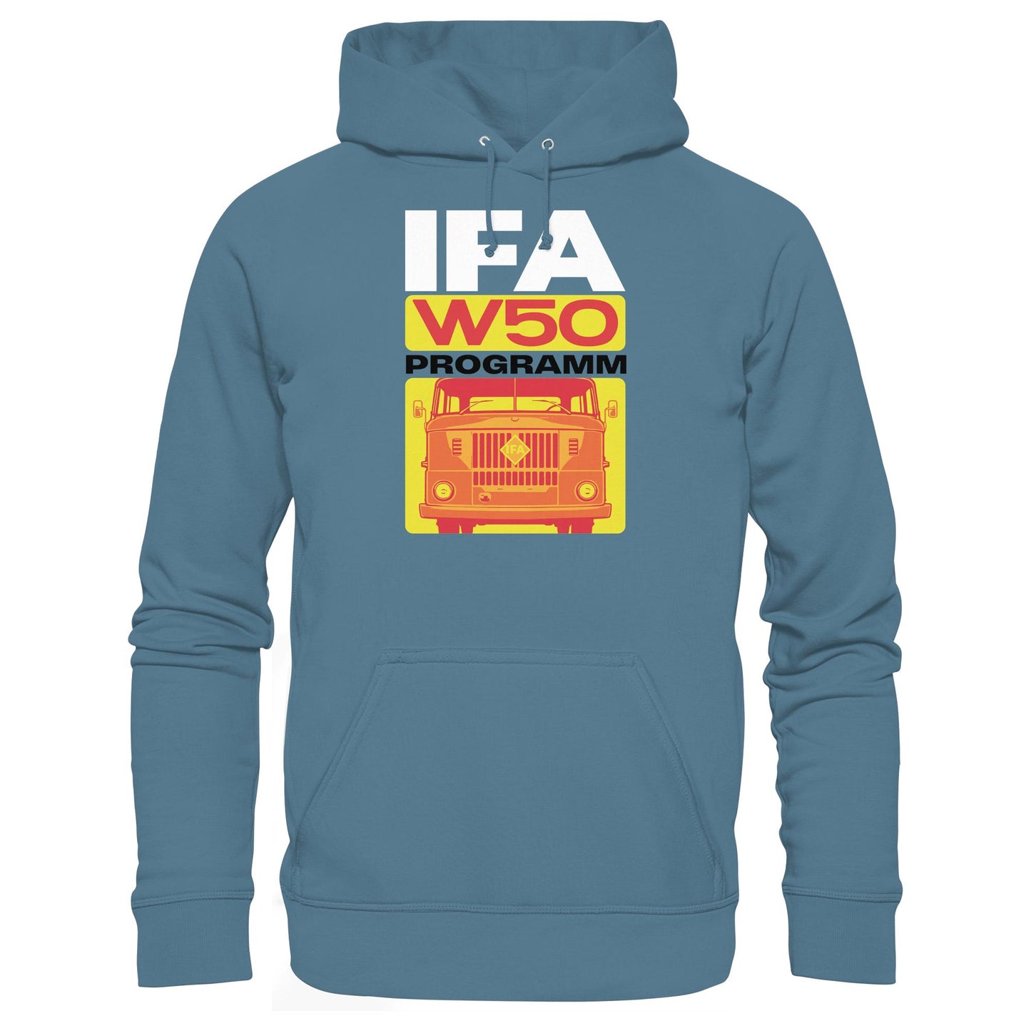 DDR Ostalgie Kapuze / Hoodie Unisex • IFA W50 PROGRAMM (ORIGINAL COVER BROSCHÜRE)