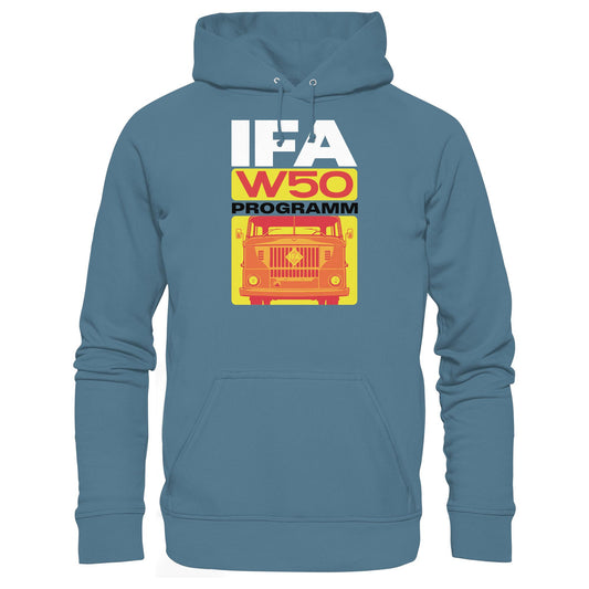 DDR Ostalgie Kapuze / Hoodie Unisex • IFA W50 PROGRAMM (ORIGINAL COVER BROSCHÜRE)