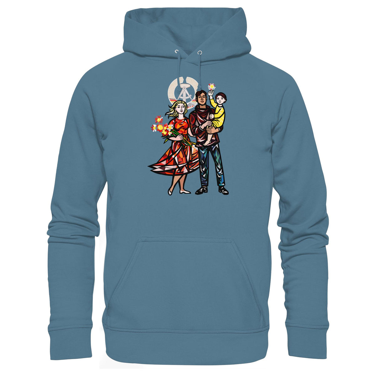 DDR Ostalgie Kapuze / Hoodie Unisex • WALTER WOMACKA - UNSERE FAMILIE (STAATSRATSGEBÄUDE, Aus der Geschichte der Deutschen Arbeiterbewegung, 1964)