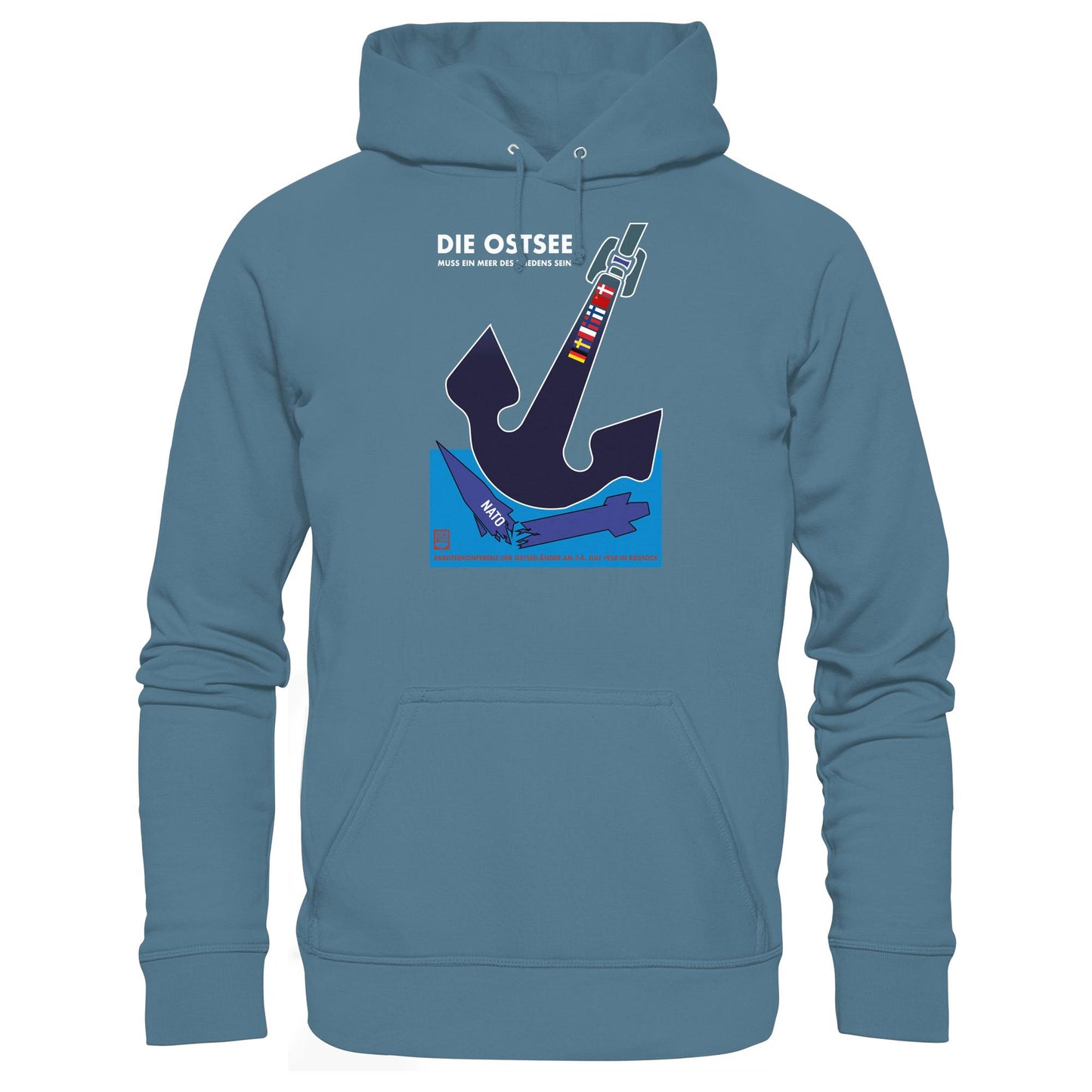 DDR Ostalgie Kapuze / Hoodie Unisex • DIE OSTSEE MUSS EIN MEER DES FRIEDENS SEIN, ARBEITERKONFERENZ 1958