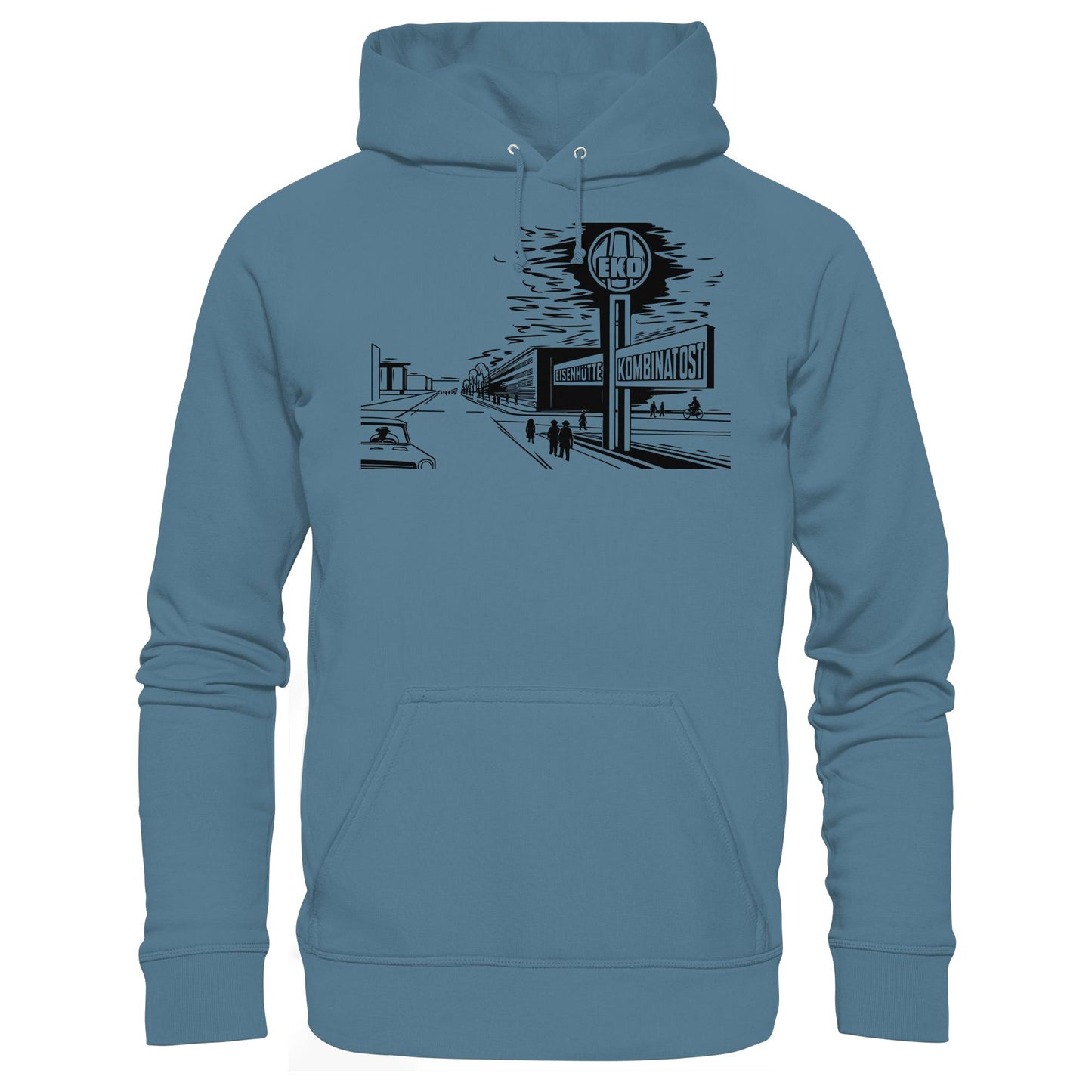 DDR Ostalgie Kapuze / Hoodie Unisex • EISENHÜTTENKOMBINAT OST (EKO) - ORIGINAL POSTSTEMPEL