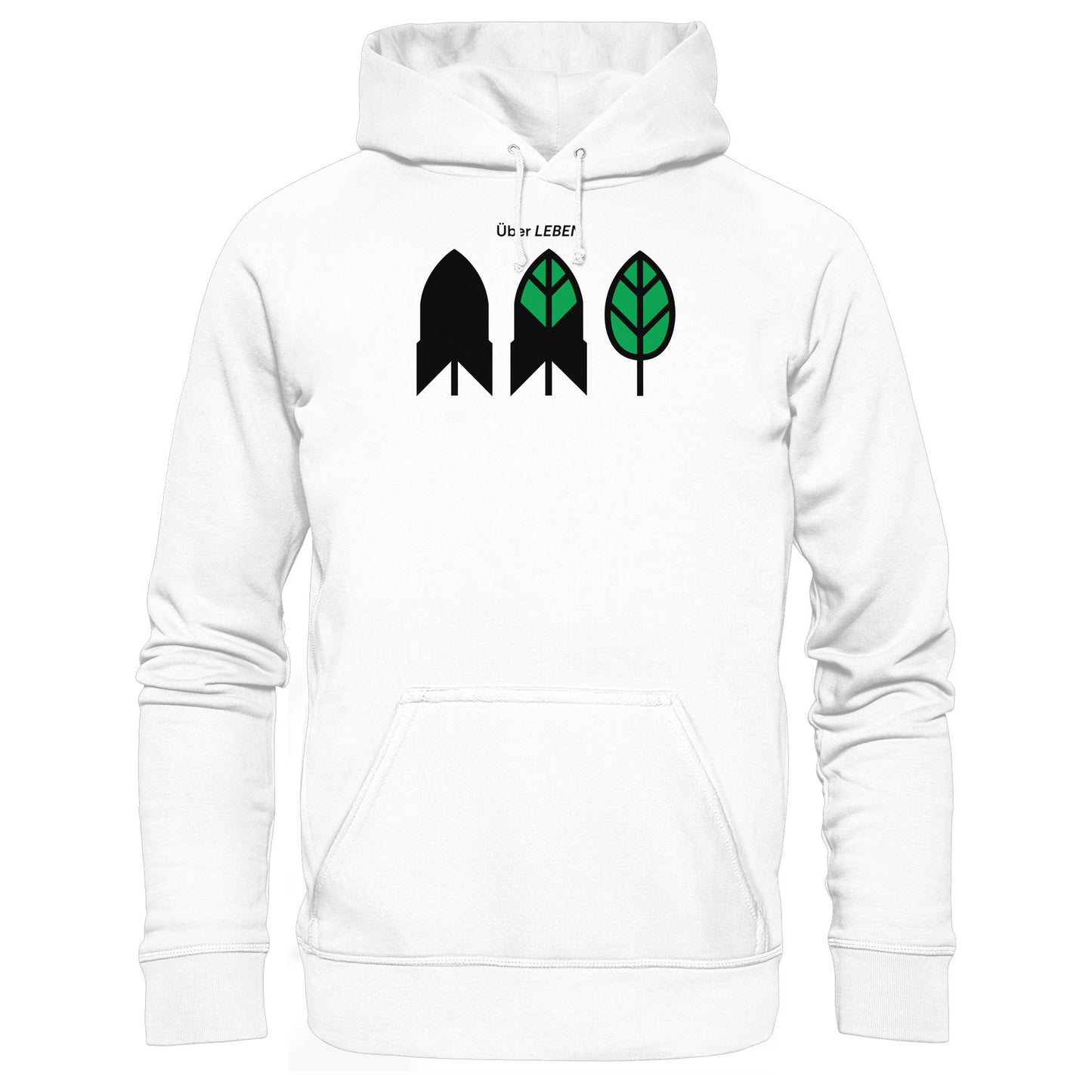 DDR Ostalgie Kapuze / Hoodie Unisex • ÜBER LEBEN (ORIGINAL FRIEDENS-PLAKAT)
