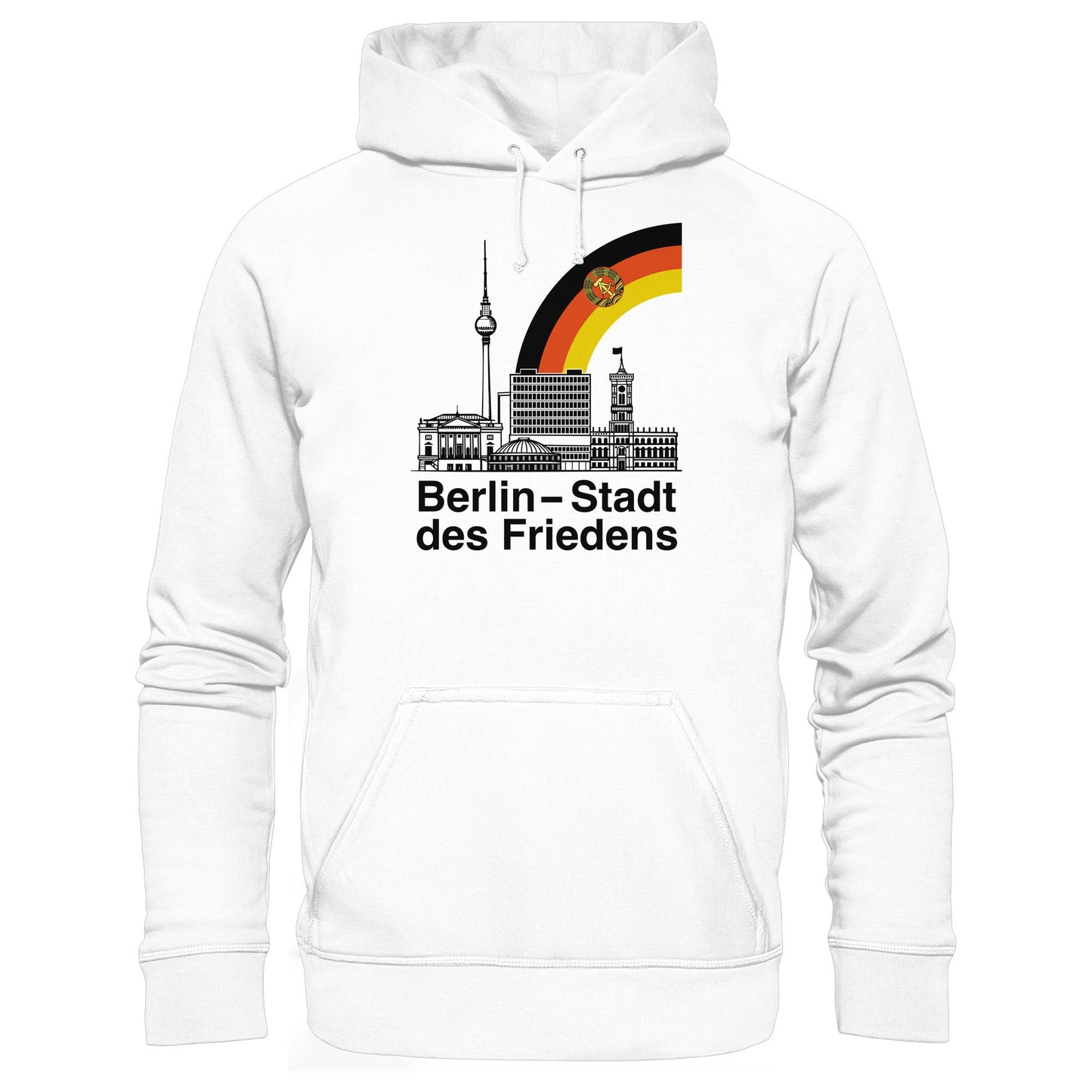 DDR Ostalgie Kapuze / Hoodie Unisex • BERLIN - STADT DES FRIEDENS (ORIGINAL POSTSTEMPEL)