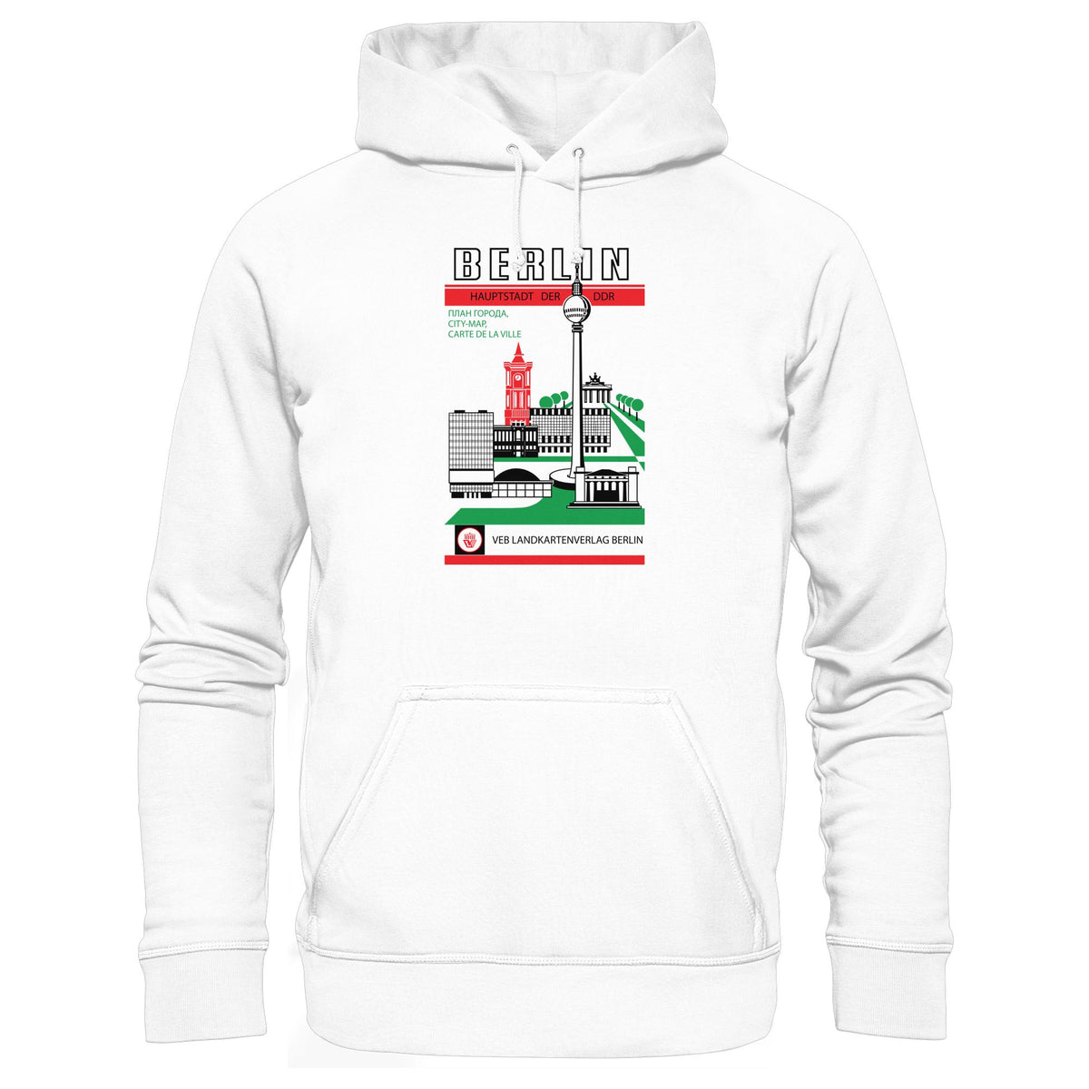 DDR Ostalgie Kapuze / Hoodie Unisex • BERLIN, HAUPTSTADT DER DDR (ORIGINAL TITEL STADTFÜHRER)