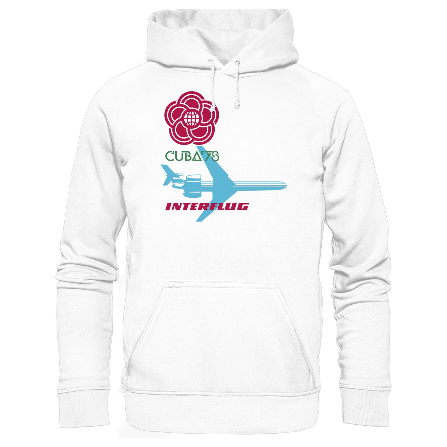 DDR Ostalgie Kapuze / Hoodie Unisex • INTERFLUG BERLIN - CUBA WELTFESTSPIELE 1978 (ORIGINAL SONDERSTEMPEL)