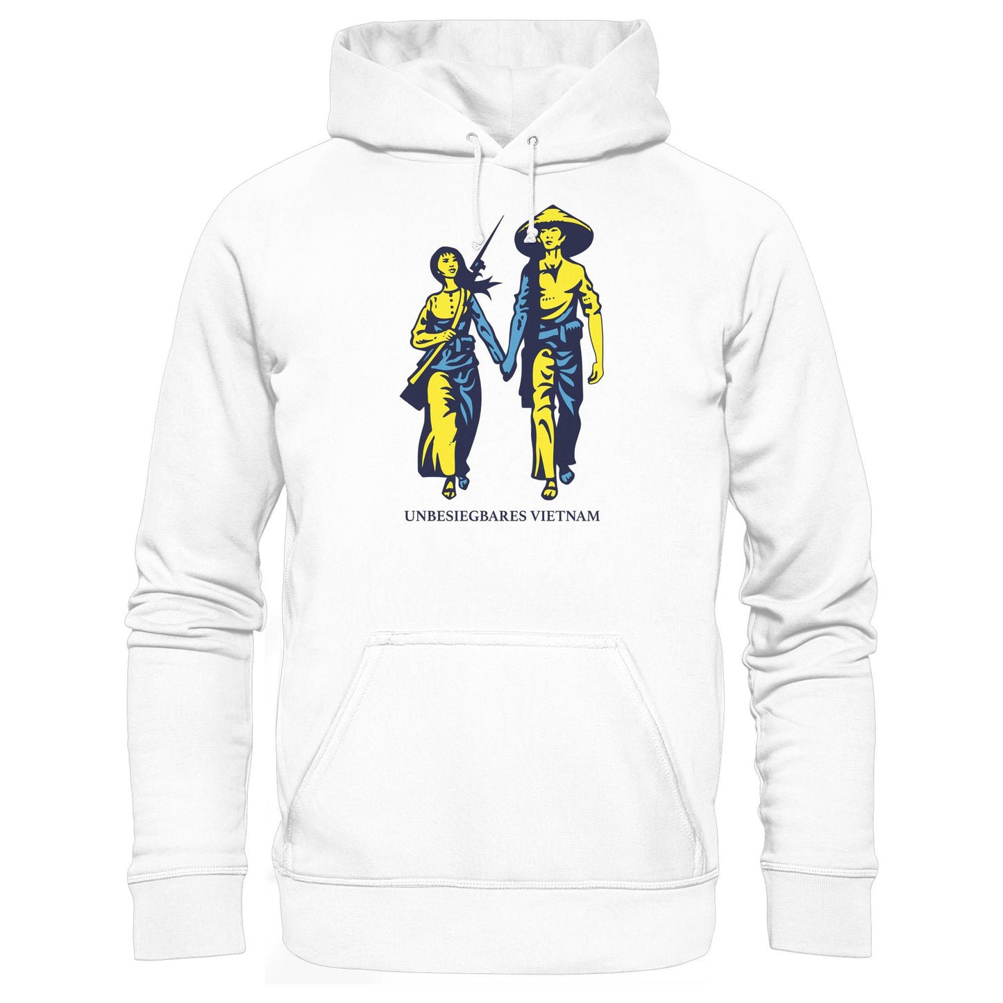 DDR Ostalgie Kapuze / Hoodie Unisex • UNBESIEGBARES VIETNAM (ORIGINAL DDR-BRIEFMARKE)