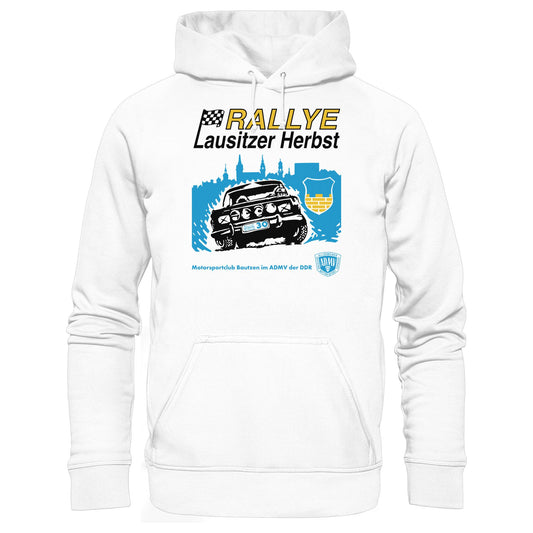 DDR Ostalgie Kapuze / Hoodie Unisex • RALLYE LAUSITZER HERBST, MOTORSPORTCLUB BAUTZEN