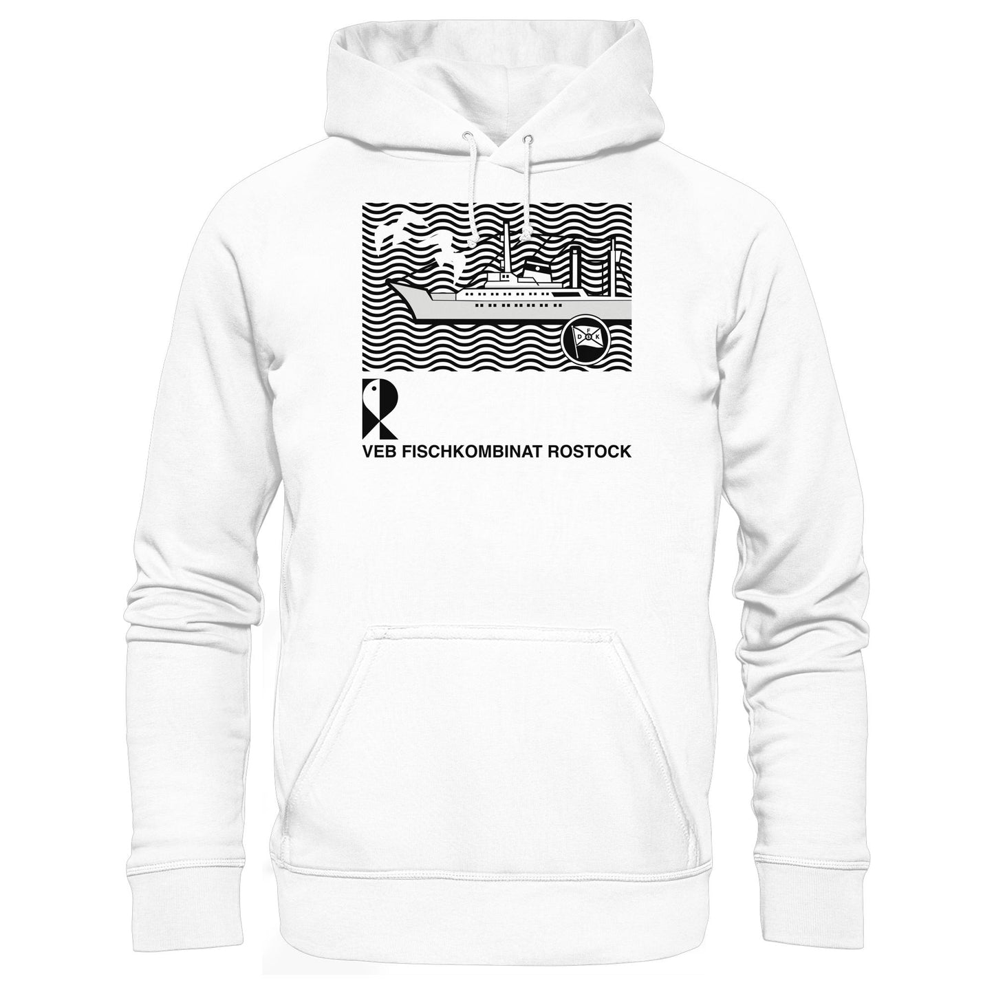 DDR Ostalgie Kapuze / Hoodie Unisex •  VEB FISCHKOMBINAT ROSTOCK