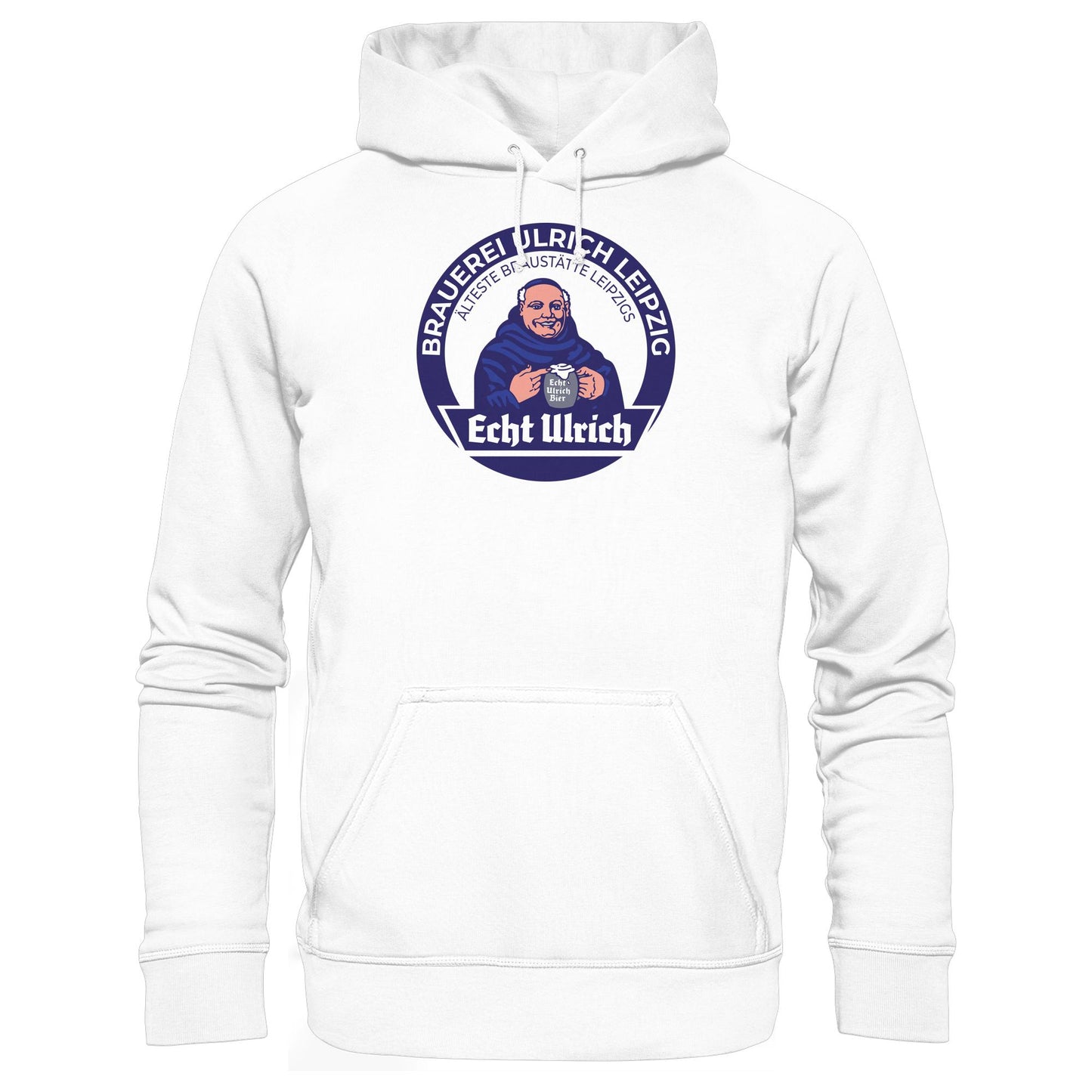 DDR Ostalgie Kapuze / Hoodie Unisex • ECHT ULRICH BIER LEIPZIG (ORIGINAL BIERDECKEL)