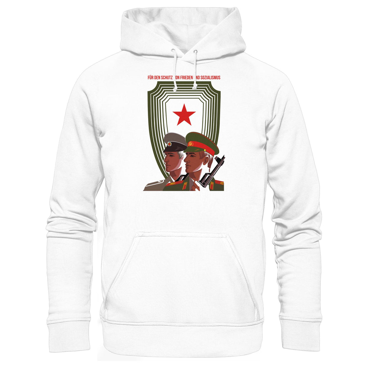 DDR Ostalgie Kapuze / Hoodie Unisex • NVA UND CA - FÜR DEN SCHUTZ VON FRIEDEN