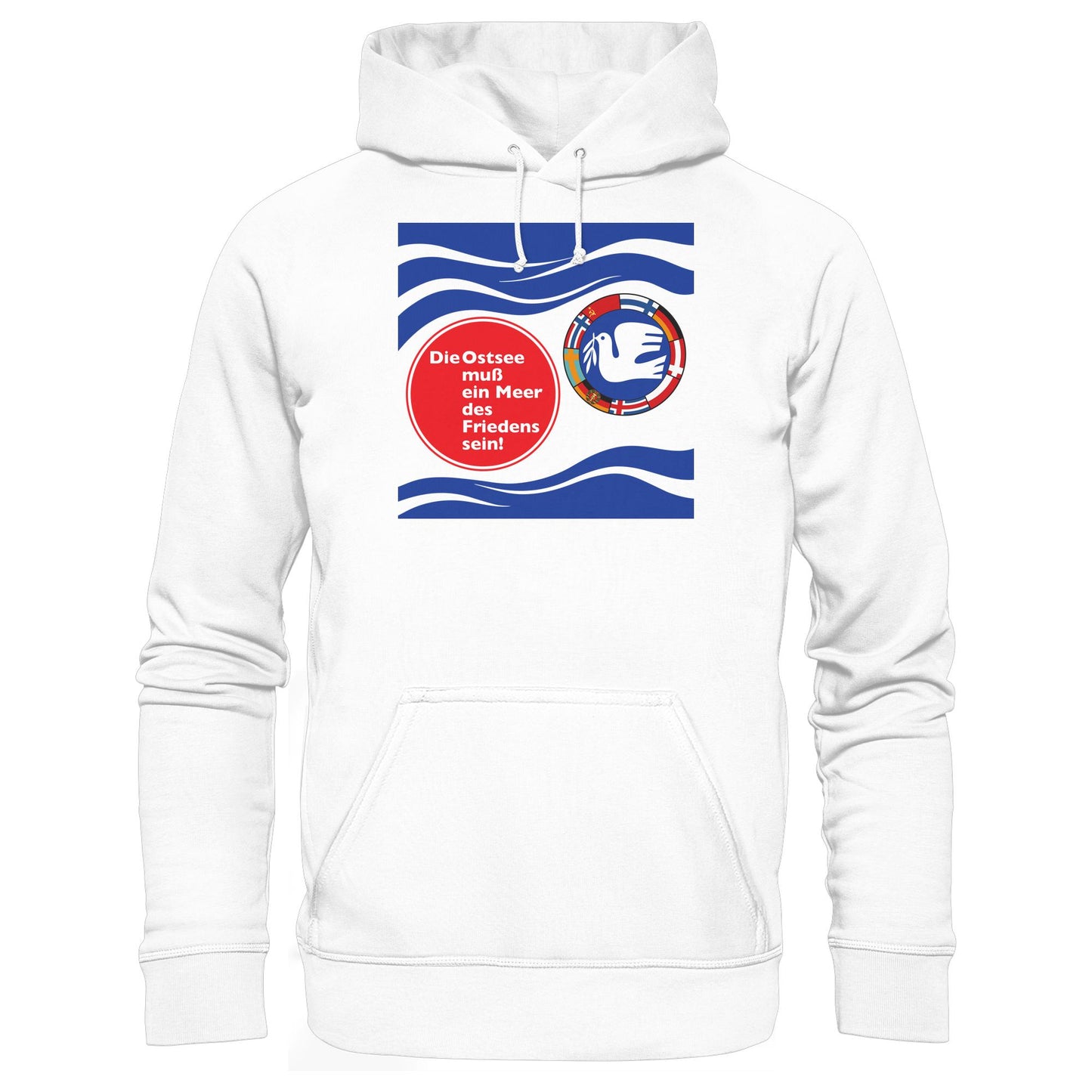 DDR Ostalgie Kapuze / Hoodie Unisex • DIE OSTSEE MUSS EIN MEER DES FRIEDENS SEIN (ORIGINAL BANNER)