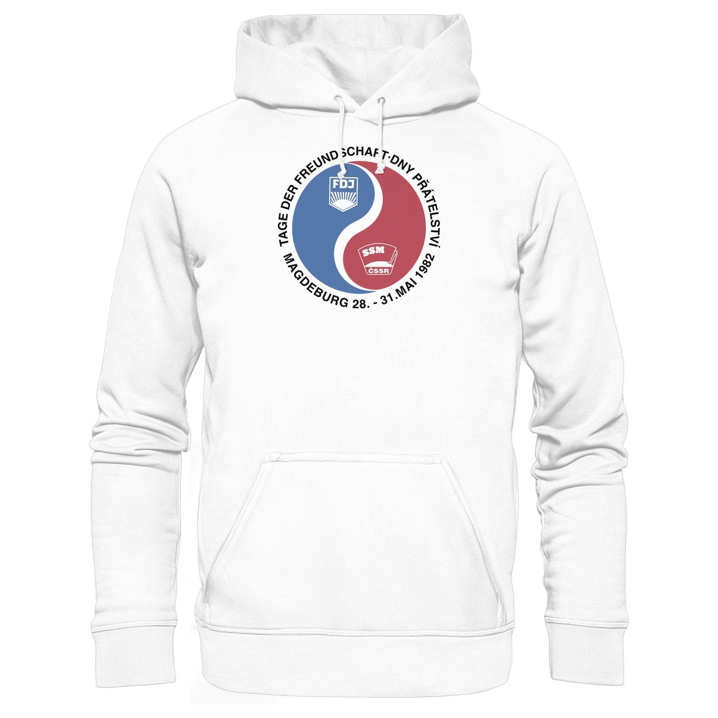 DDR Ostalgie Kapuze / Hoodie Unisex • TAG DER FREUNDSCHAFT MAGDEBURG 1982 DDR-CSSR