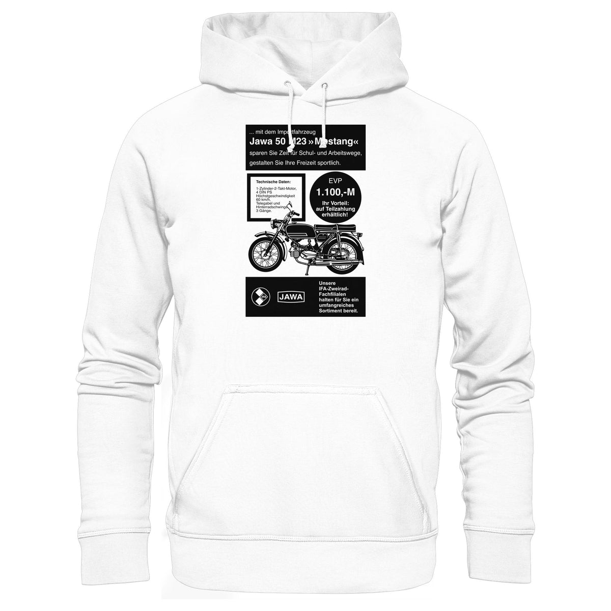 DDR Ostalgie Kapuze / Hoodie Unisex • JAWA 50 M23 (ORIGINAL-PLAKAT)