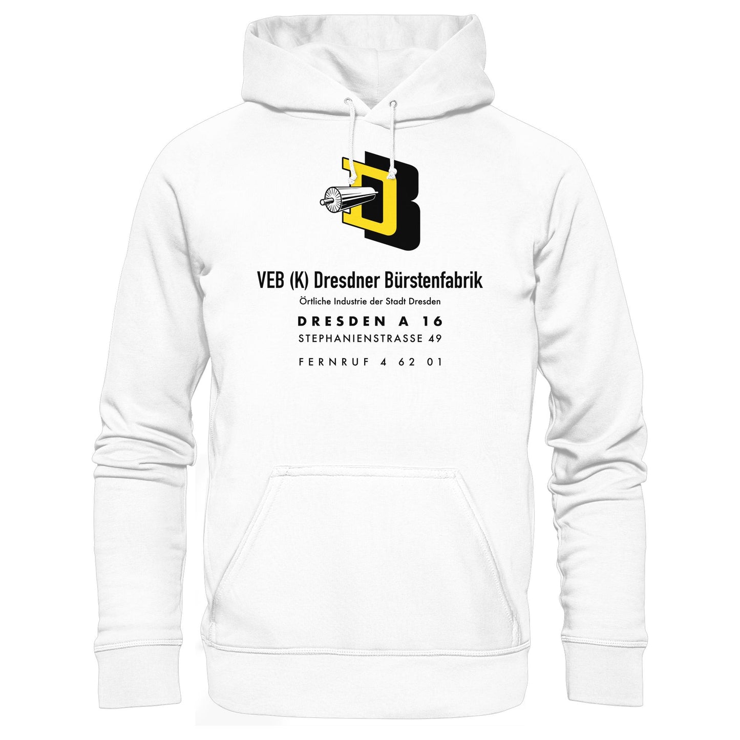 DDR Ostalgie Kapuze / Hoodie Unisex • VEB DRESDNER BÜRSTENFABRIK