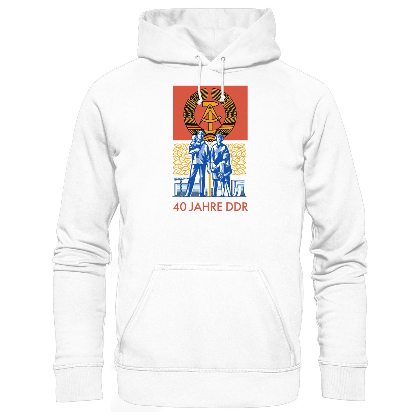DDR Ostalgie Kapuze / Hoodie Unisex • 40 JAHRE DDR (BRIEFMARKE)