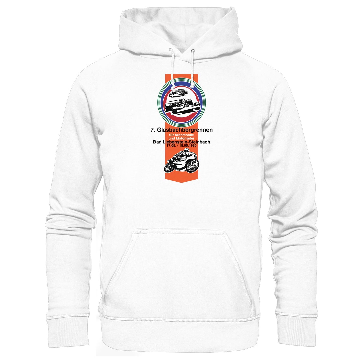 DDR Ostalgie Kapuze / Hoodie Unisex • GLASBACHBERGRENNEN BAD LIEBENSTEIN (ORIGINAL WIMPEL)