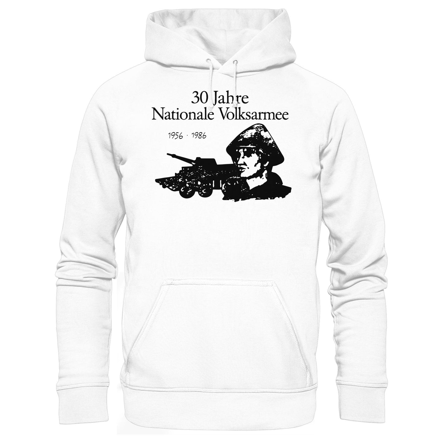 DDR Ostalgie Kapuze / Hoodie Unisex • 30 JAHRE NATIONALE VOLKSARMEE (ORIGINAL BRIEFMARKE)
