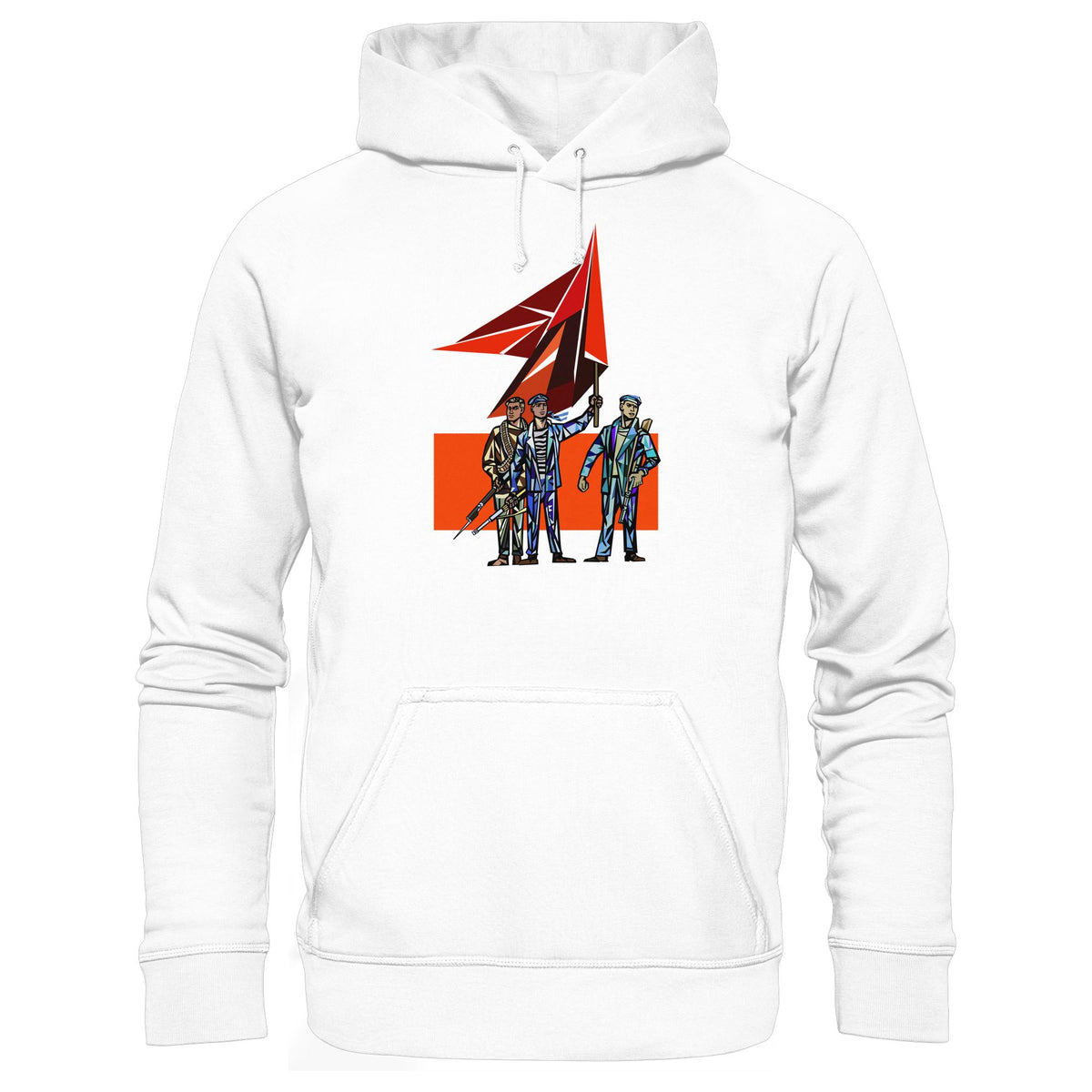 DDR Ostalgie Kapuze / Hoodie Unisex • WALTER WOMACKA - BEWAFFNETE ARBEITER (STAATSRATSGEBÄUDE, Aus der Geschichte der Deutschen Arbeiterbewegung, 1964)