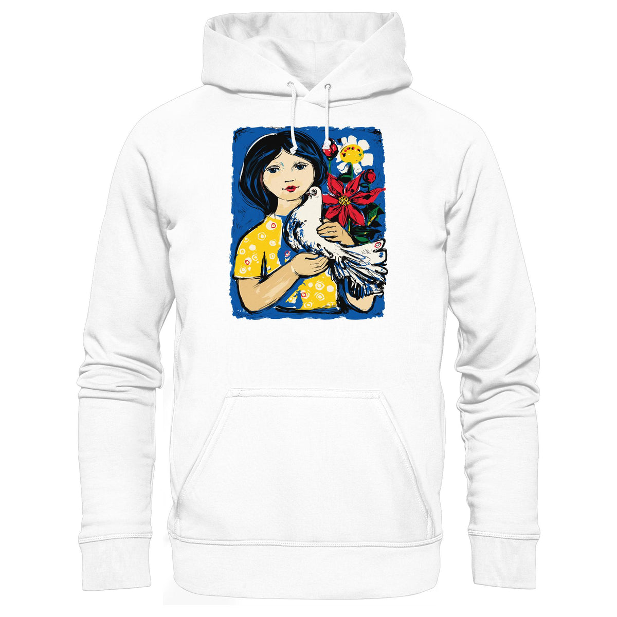 DDR Ostalgie Kapuze / Hoodie Unisex •  WALTER WOMACKA - MÄDCHEN MIT FRIEDENSTAUBE