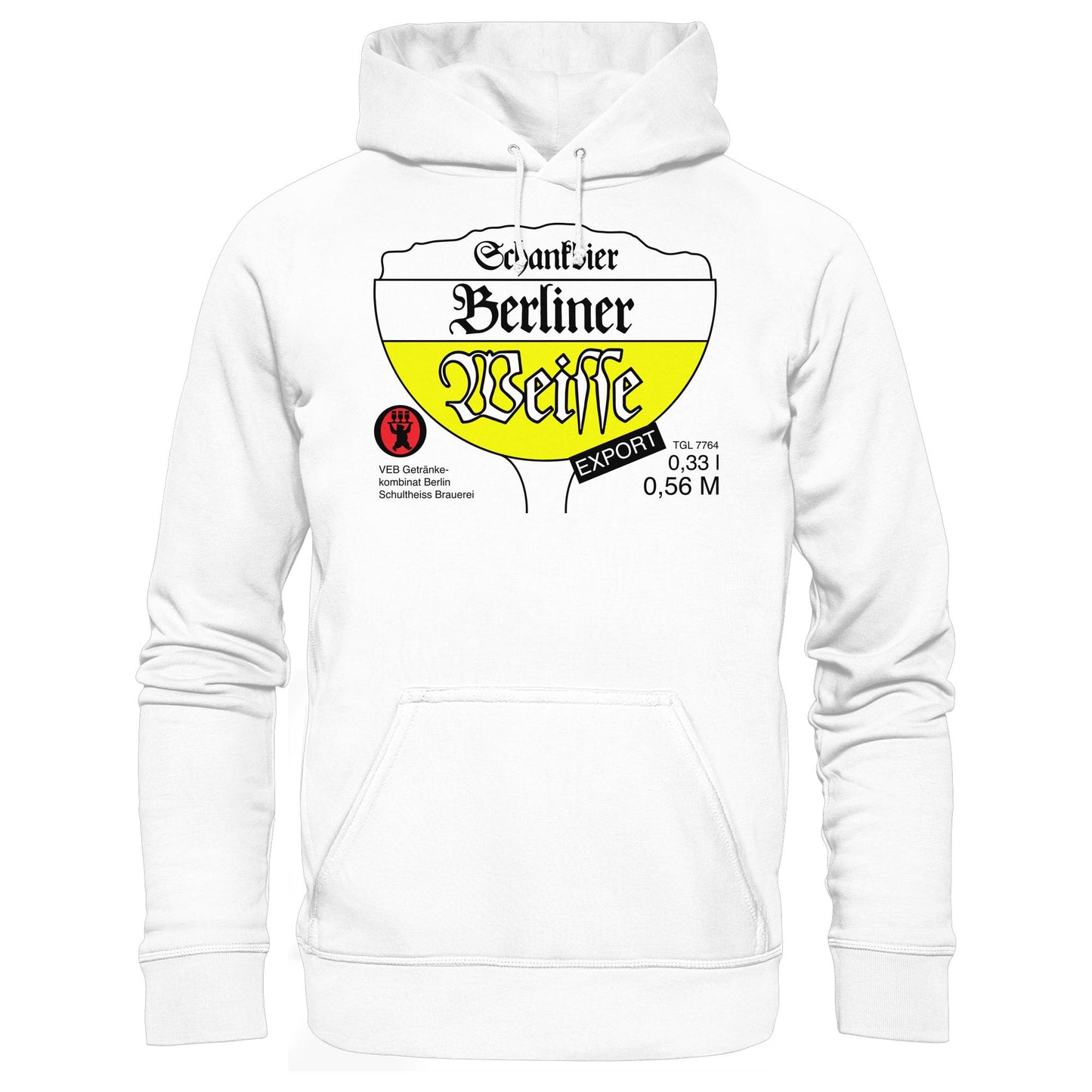 DDR Ostalgie Kapuze / Hoodie Unisex • BERLINER WEISSE - VEB GETRÄNKEKOMBINAT BERLIN
