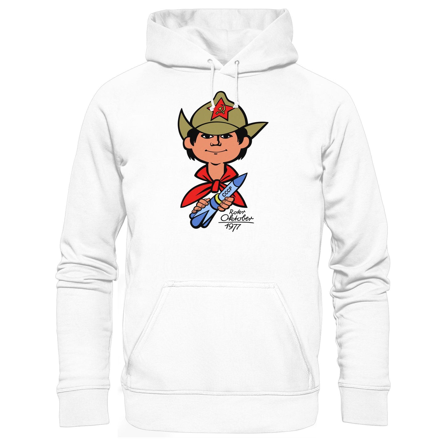 DDR Ostalgie Kapuze / Hoodie Unisex • ROTER OKTOBER 1917 (ORIGINAL NICKI-MOTIV)