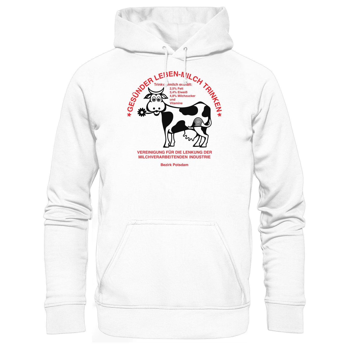 DDR Ostalgie Kapuze / Hoodie Unisex • GESÜNDER LEBEN - MILCH TRINKEN, POTSDAM