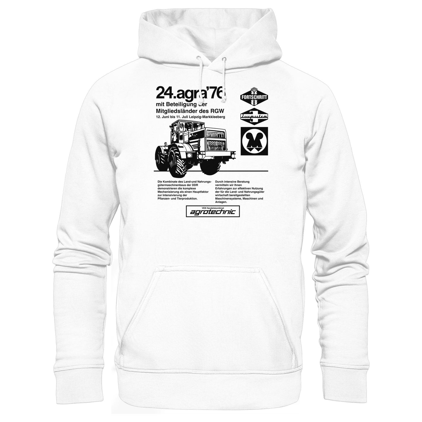 DDR Ostalgie Kapuze / Hoodie Unisex • AGRA 1976, LEIPZIG-MARKKLEEBERG