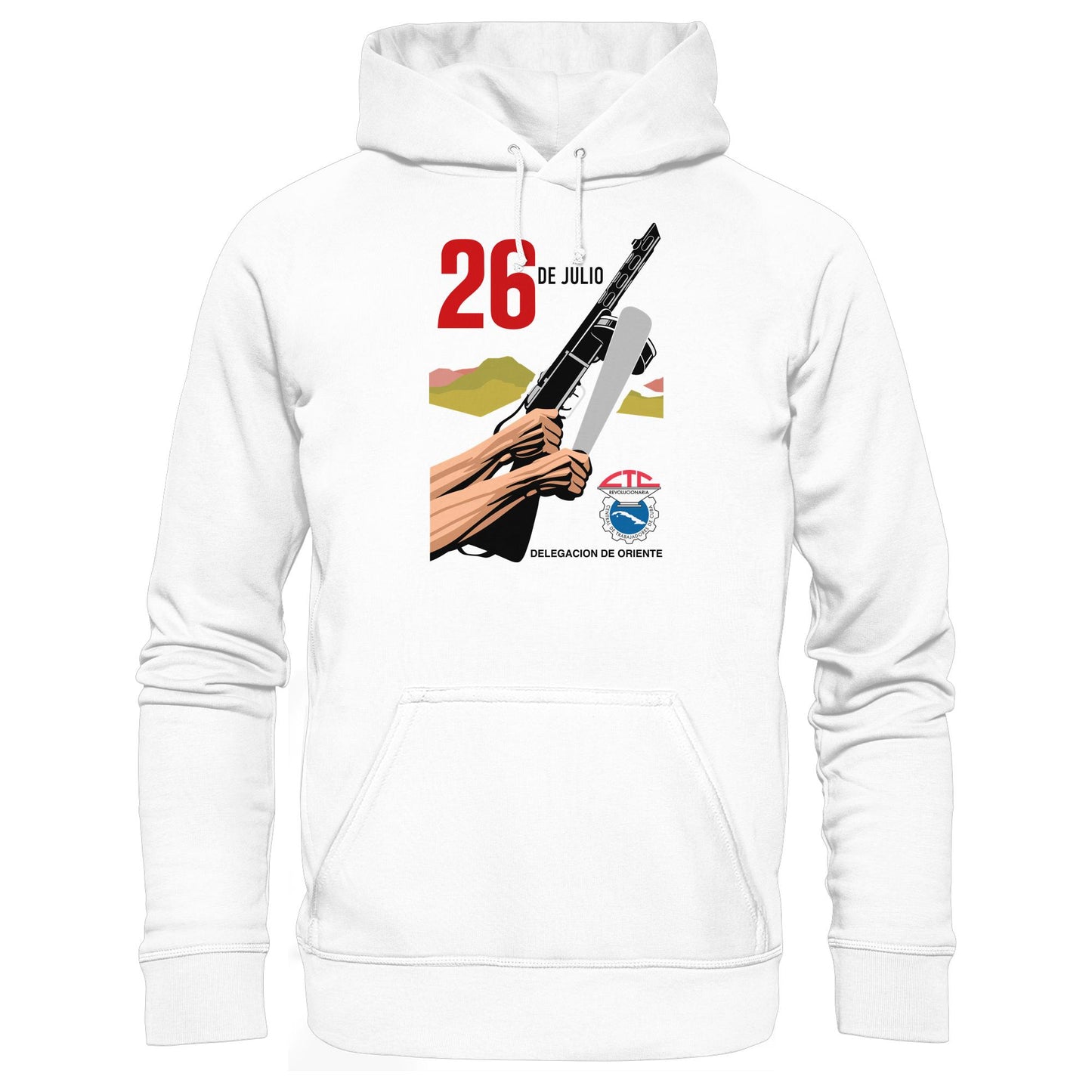 DDR Ostalgie Kapuze / Hoodie Unisex • BEWEGUNG DES 26. JULI, KUBA (ORIGINAL POSTER)