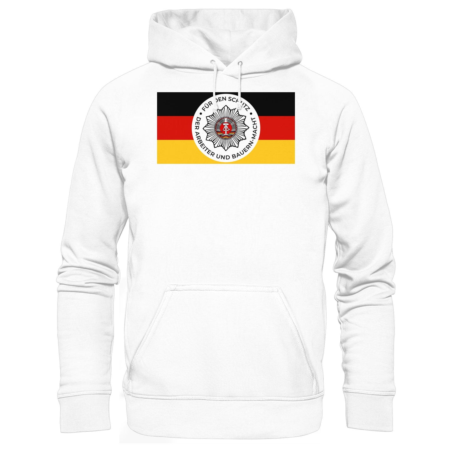 DDR Ostalgie Kapuze / Hoodie Unisex • NVA - FÜR DEN SCHUTZ DER ARBEITER- UND BAUERNMACHT (ORIGINAL BANDEROLE)