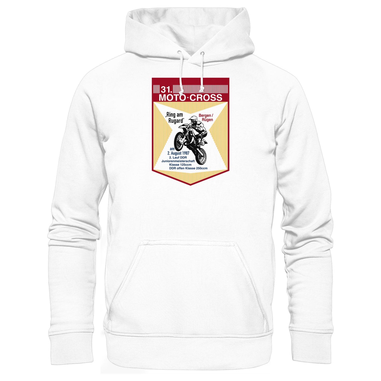 DDR Ostalgie Kapuze / Hoodie Unisex • 31. MOTO-CROSS DDR-MEISTERSCHAFT - 1987 BERGEN RÜGEN