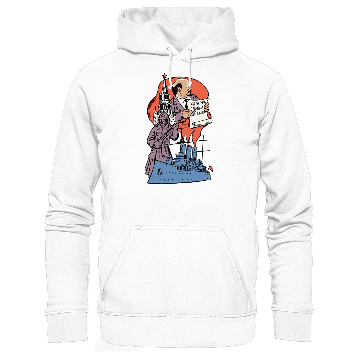 DDR Ostalgie Kapuze / Hoodie Unisex • JAHRESTAG OKTOBERREVOLUTION 1917 (ORIGINAL POSTSTEMPEL)
