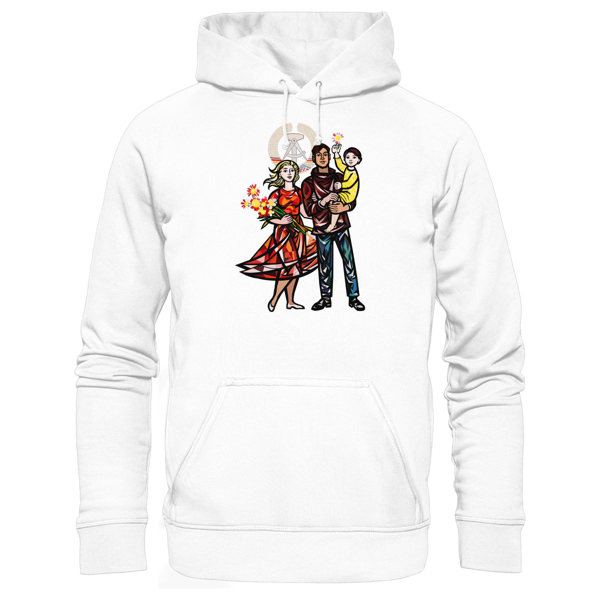 DDR Ostalgie Kapuze / Hoodie Unisex • WALTER WOMACKA - UNSERE FAMILIE (STAATSRATSGEBÄUDE, Aus der Geschichte der Deutschen Arbeiterbewegung, 1964)