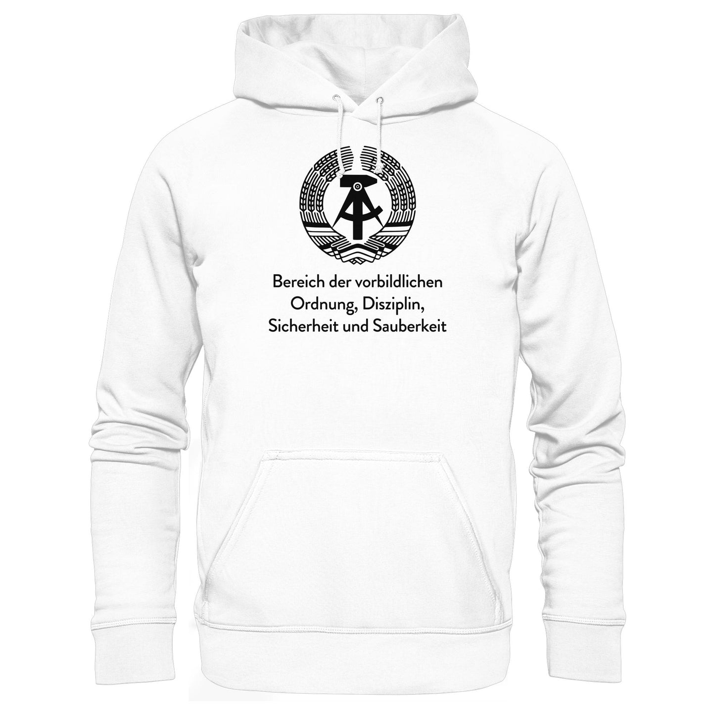 DDR Ostalgie Kapuze / Hoodie Unisex • BEREICH DER VORBILDLICHEN ORDNUNG (ORIGINAL SCHILD)