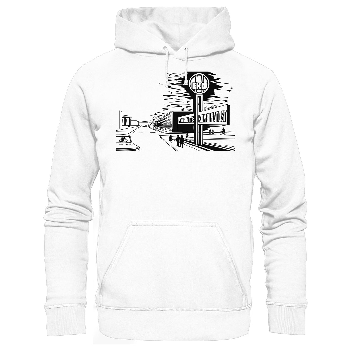 DDR Ostalgie Kapuze / Hoodie Unisex • EISENHÜTTENKOMBINAT OST (EKO) - ORIGINAL POSTSTEMPEL