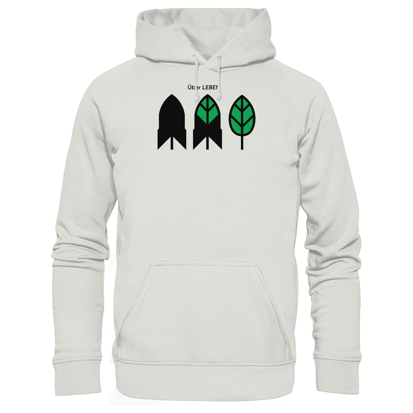 DDR Ostalgie Kapuze / Hoodie Unisex • ÜBER LEBEN (ORIGINAL FRIEDENS-PLAKAT)