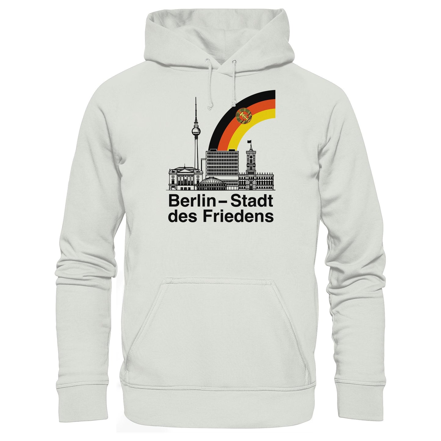 DDR Ostalgie Kapuze / Hoodie Unisex • BERLIN - STADT DES FRIEDENS (ORIGINAL POSTSTEMPEL)