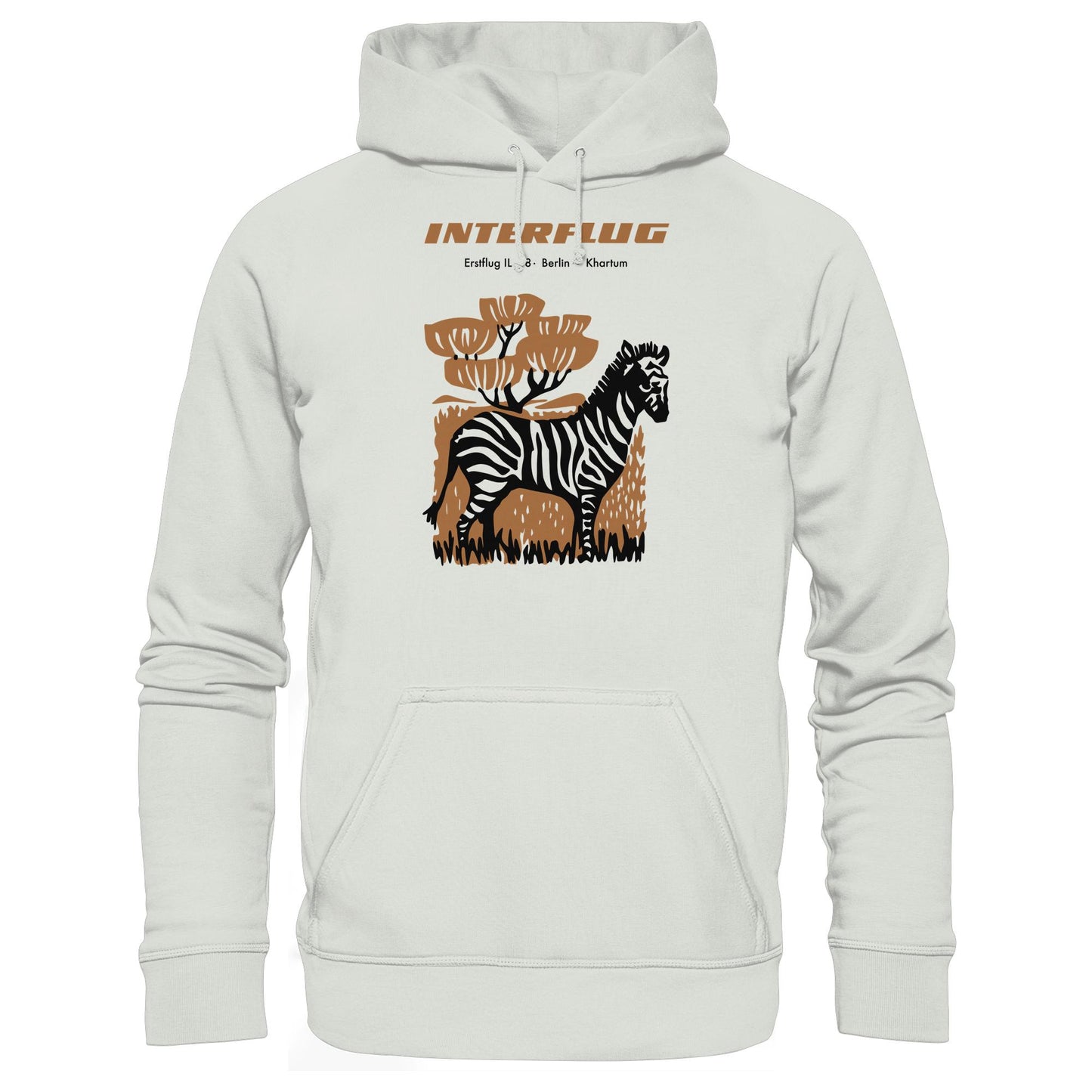 DDR Ostalgie Kapuze / Hoodie Unisex • INTERFLUG BERLIN - KHARTUM (ORIGINAL SONDERSTEMPEL)