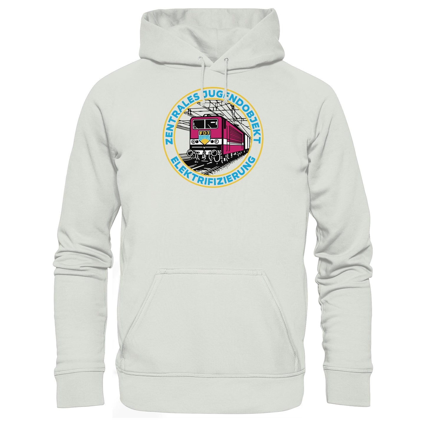 DDR Ostalgie Kapuze / Hoodie Unisex • DR - FDJ ZENTRALES JUGENDOBJEKT ELEKTRIFIZIERUNG