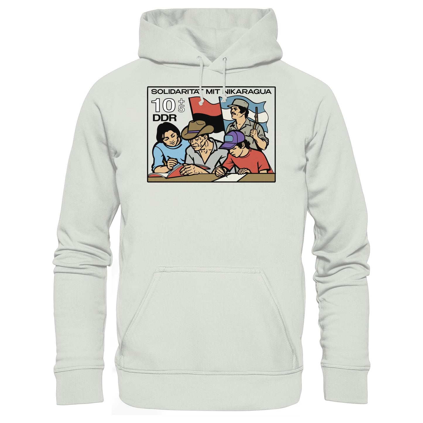 DDR Ostalgie Kapuze / Hoodie Unisex • SOLIDARITÄT MIT NIKARAGUA (DDR-BRIEFMARKE)