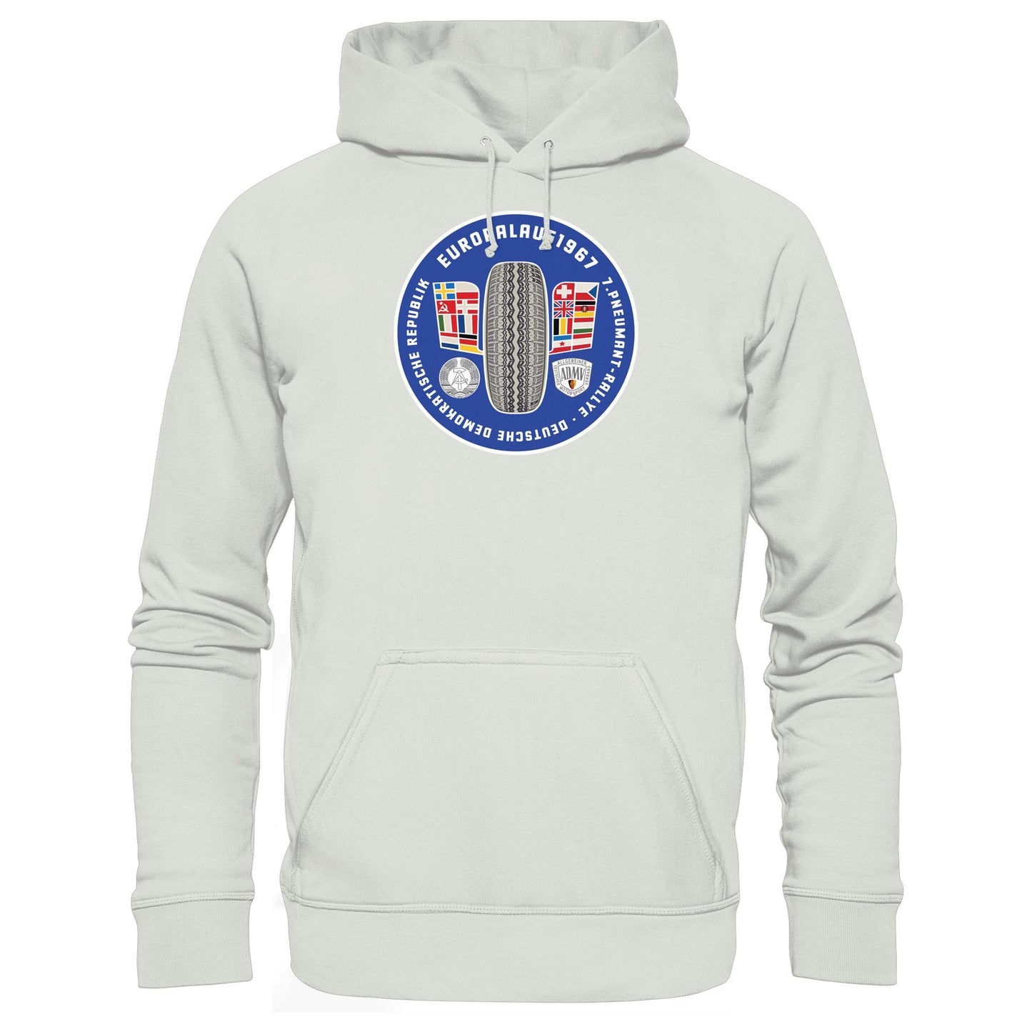 DDR Ostalgie Kapuze / Hoodie Unisex • PNEUMANT RALLYE, EUROPALAUF 1967