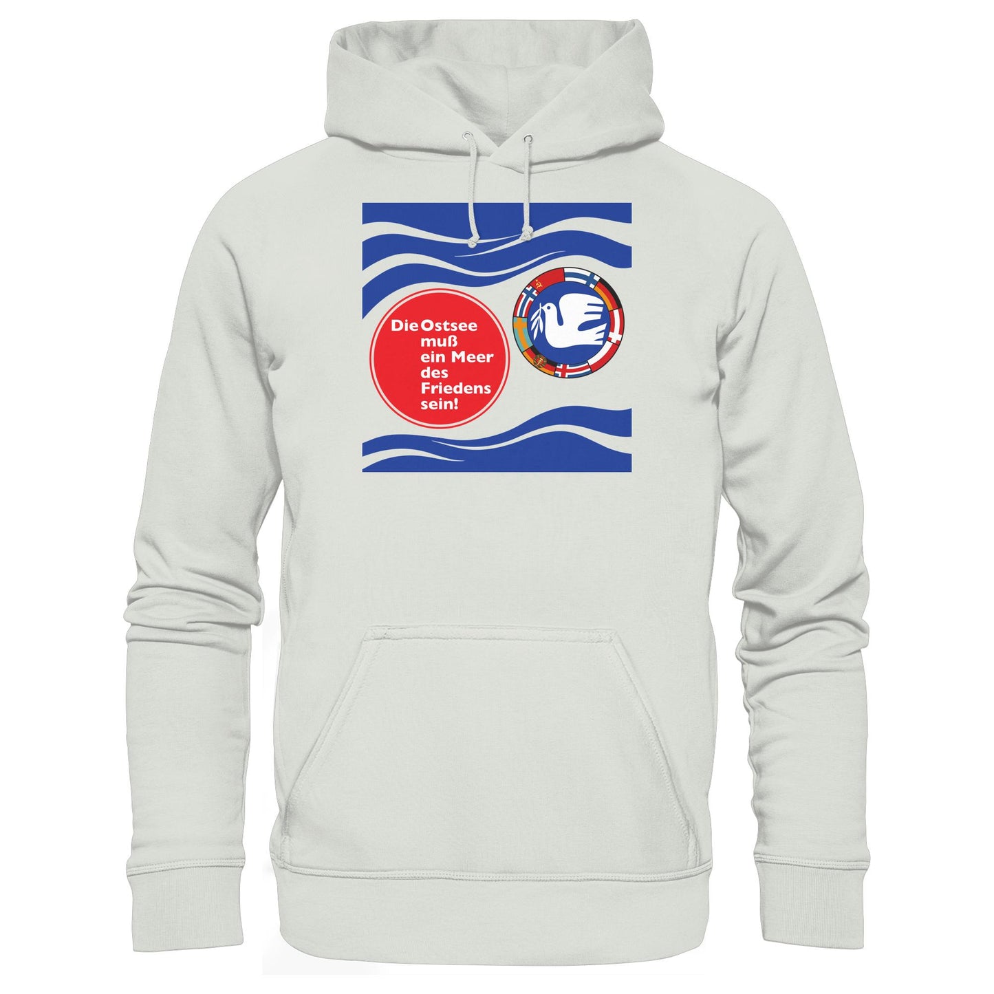 DDR Ostalgie Kapuze / Hoodie Unisex • DIE OSTSEE MUSS EIN MEER DES FRIEDENS SEIN (ORIGINAL BANNER)